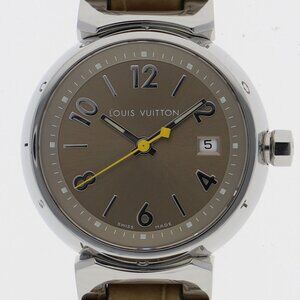 LOUIS VUITTON Watches Q1212 Stainless Steel/leather Quartz Genuine box